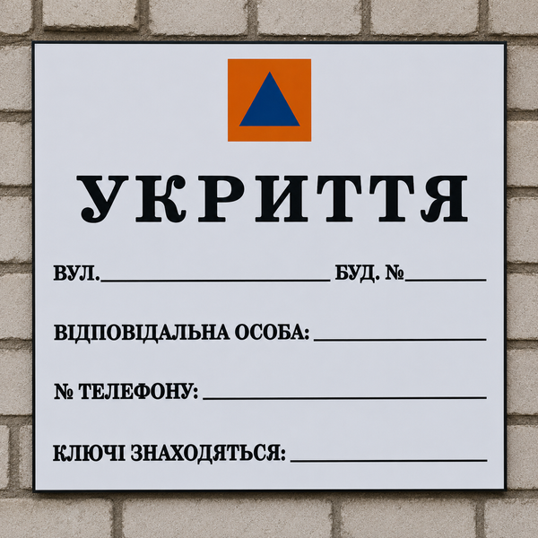 Табличка Укриття 0068 фото
